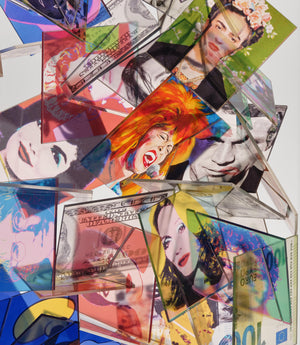 Particules IV  Icons / Lucite Sculpture / Pop Art Collage by Gimbert Kutscher