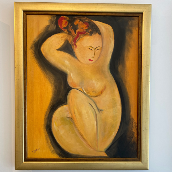 " Golden Nude " Abstract Art by Ilana Fine