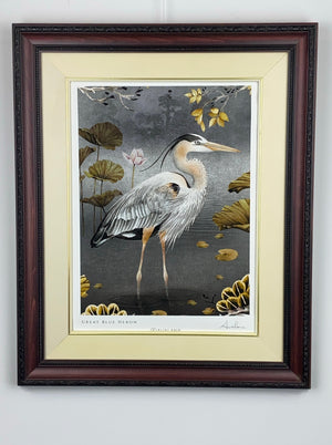 Great Blue Heron Custom Framed art Print 