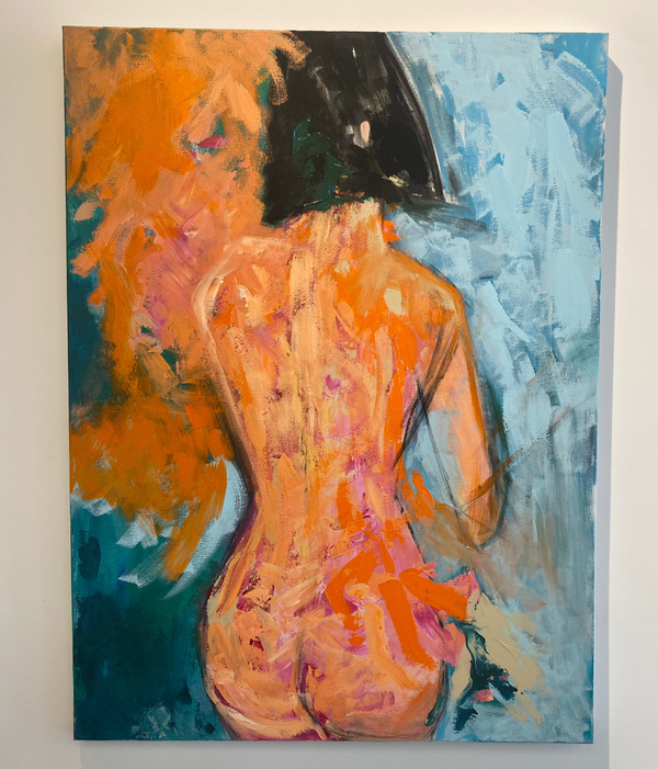 " Orange  " Abstract Art by Ilana Fine