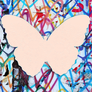 Butterfly " Graffiti Blanc " by Wallcandy