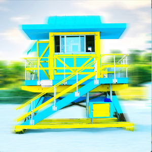 "Lifeguard Tower Icons - 5th Street-  " South Beach  by Stevie Beezie