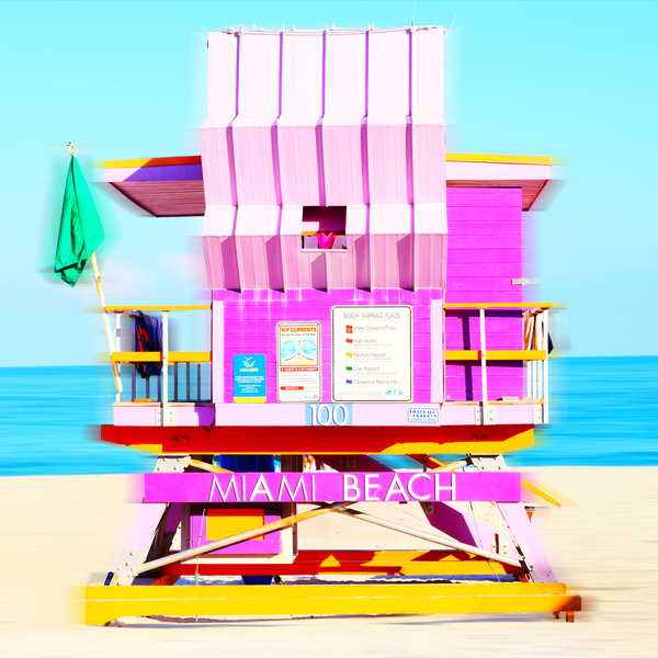 "Lifeguard Tower Icons - 100 -  " South Beach  by Stevie Beezie