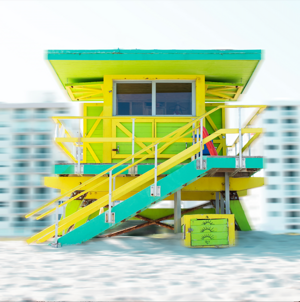 "Lifeguard Tower Icons - 2nd Street -  " South Beach  by Stevie Beezie