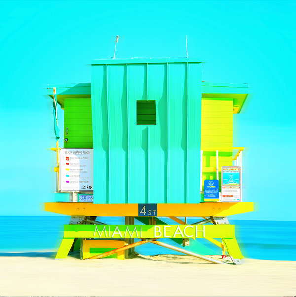 "Lifeguard Tower Icons - 4th Street-  " South Beach  by Stevie Beezie