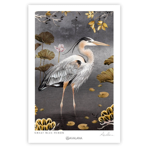 Great Blue Heron Art Print by Avalana