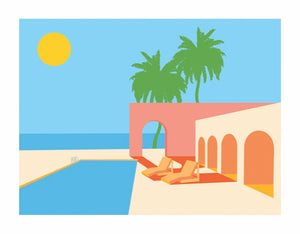 Villa Del Mar"  Retro Print-Illustrations
