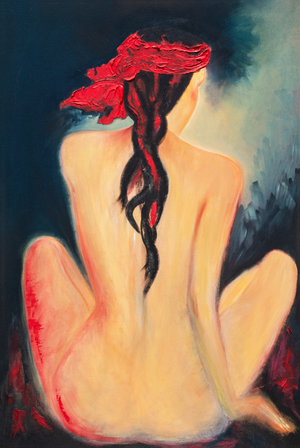 "Malta Red " Abstract Art by Ilana Fine
