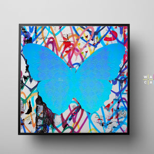 Butterfly " Graffiti Bleu " by Wallcandy