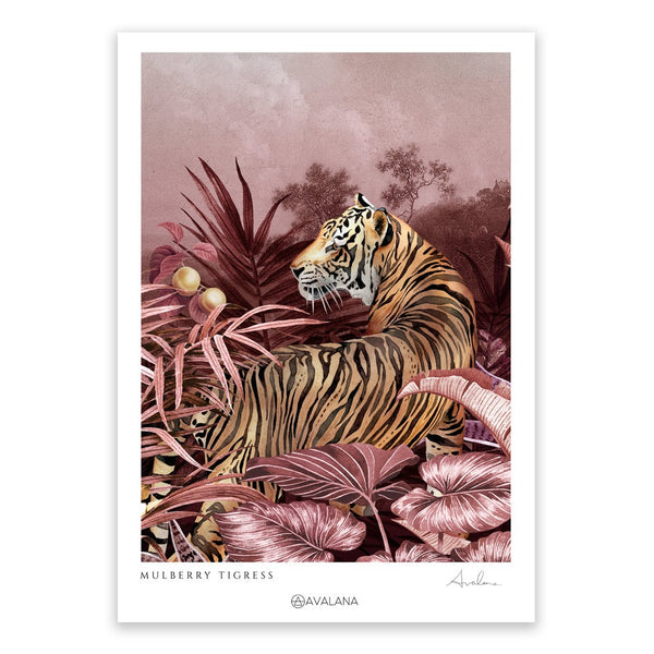Mulberry Tigress Art Print by Avalana