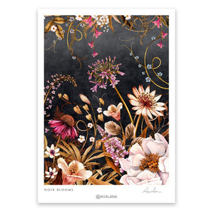 Noir Blooms Art Print by Avalana