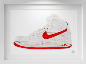 " Nike Distressed Sneaker" pop art, Collage,Fine-Art paper & framed