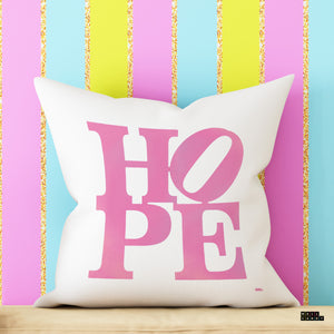 " Hope Yellow " Pop Art Pillows by Wallcandy