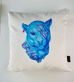 Pillow / Bowie the Panther / Not your Trophy / illustration by Jordanna Ber