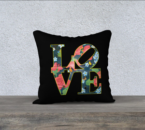" Love Floral " Pop Art Pillows by Wallcandy