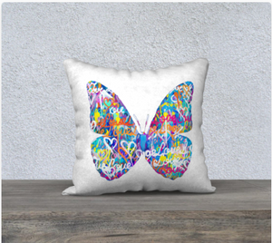 " Butterfly Love " Pop Art Pillows by Wallcandy